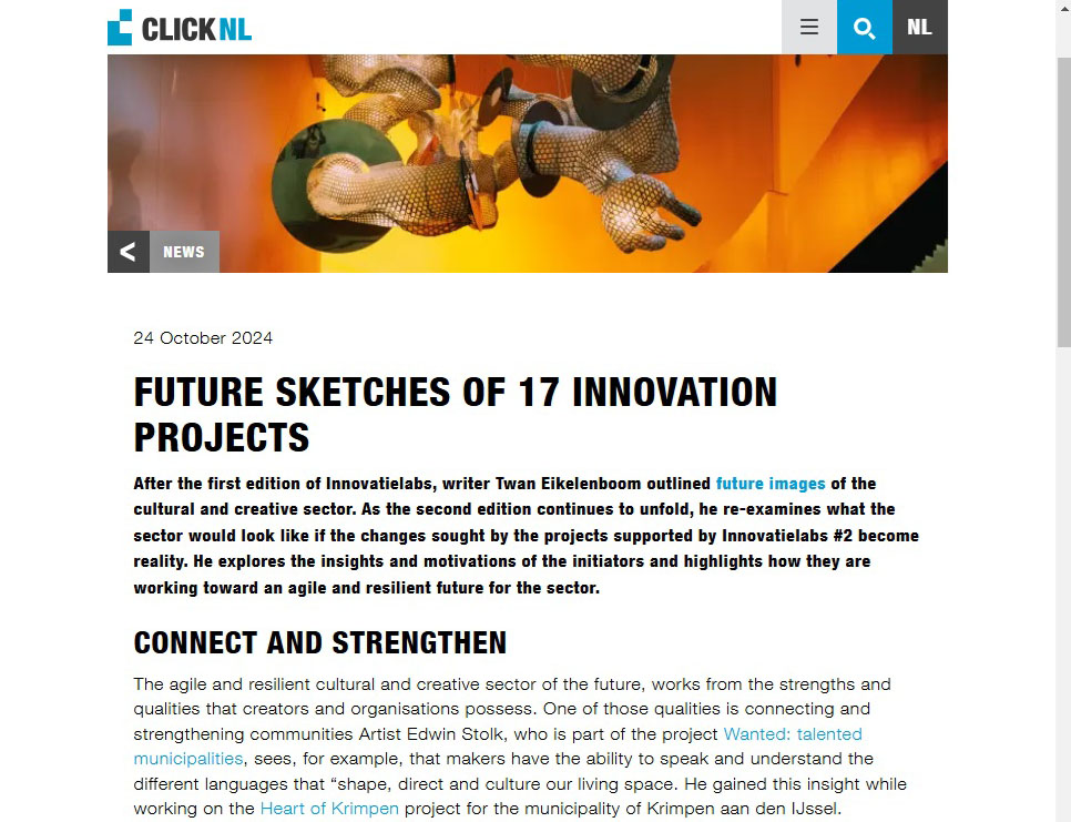 Innovatielabs: Future sketches of 17 innovation projects - written by Twan Eikelenboom